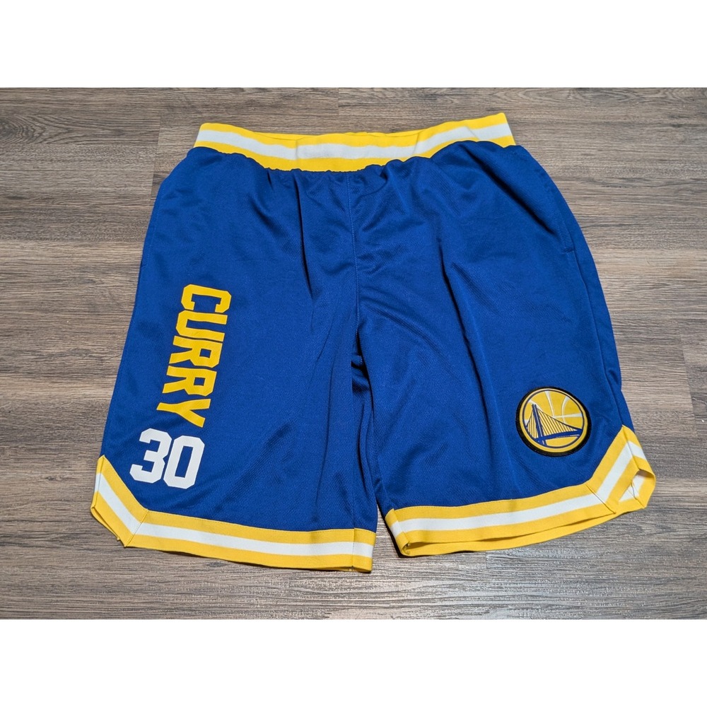 NBA Golden State Warriors Stephen Curry 30 Basketball Shorts Blue Mens XL Mesh‎